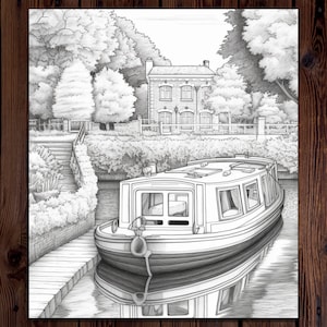 Canal Boat Coloring Book: 50 Nautical Designs for Adults (printable PDF ...