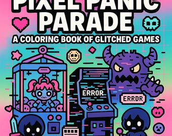 Glitchy Horror Coloring Book: Cursed Pixel Art RPG (PDF Download