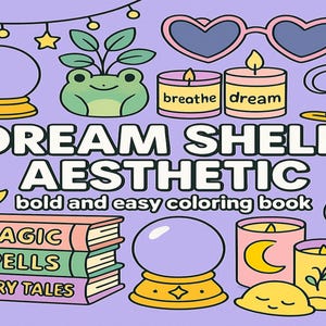 Páginas para colorear de Estante de Sueños Desordenado: Libros de Fantasía y Cristales (Descarga PDF)