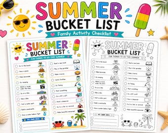 Summer Bucket List Printable – Kids Summer Activity Checklist