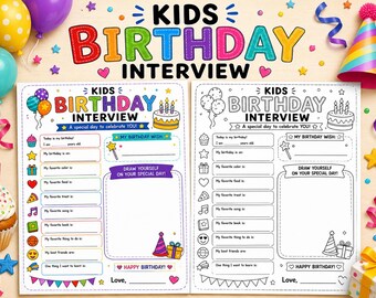 Kids Birthday Interview Printable – Birthday Keepsake Worksheet