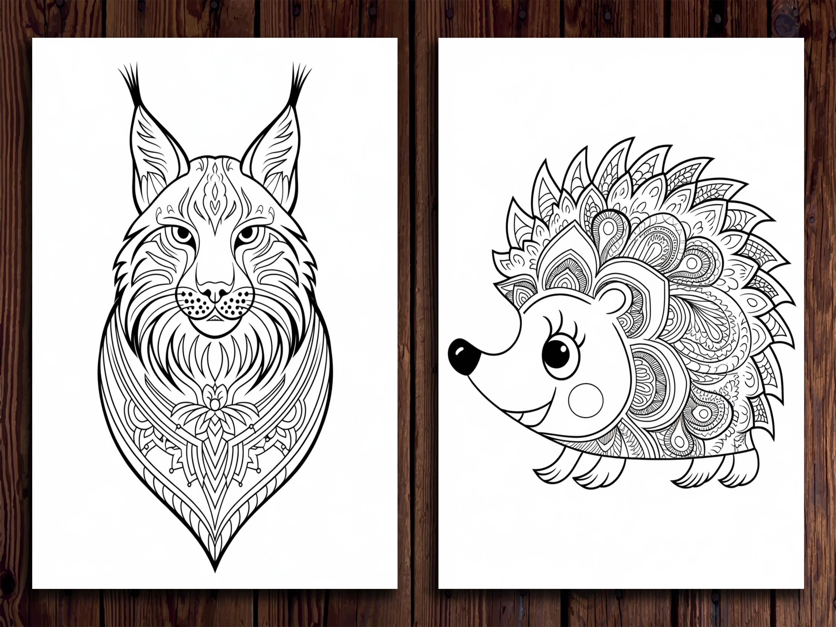50 Animal Mandala Coloring Pages: Wildlife Art, Floral & Geometric (PDF ...
