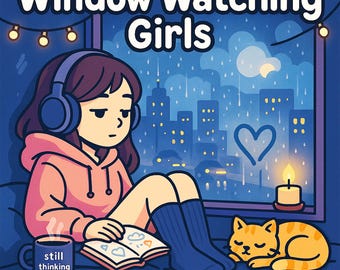 Rainy Day Coloring Pages: Window Watching Girls (Digital Download)
