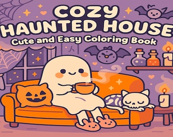 Cozy Haunted House Coloring Pages: Spooky-Cute Halloween Designs (PDF)