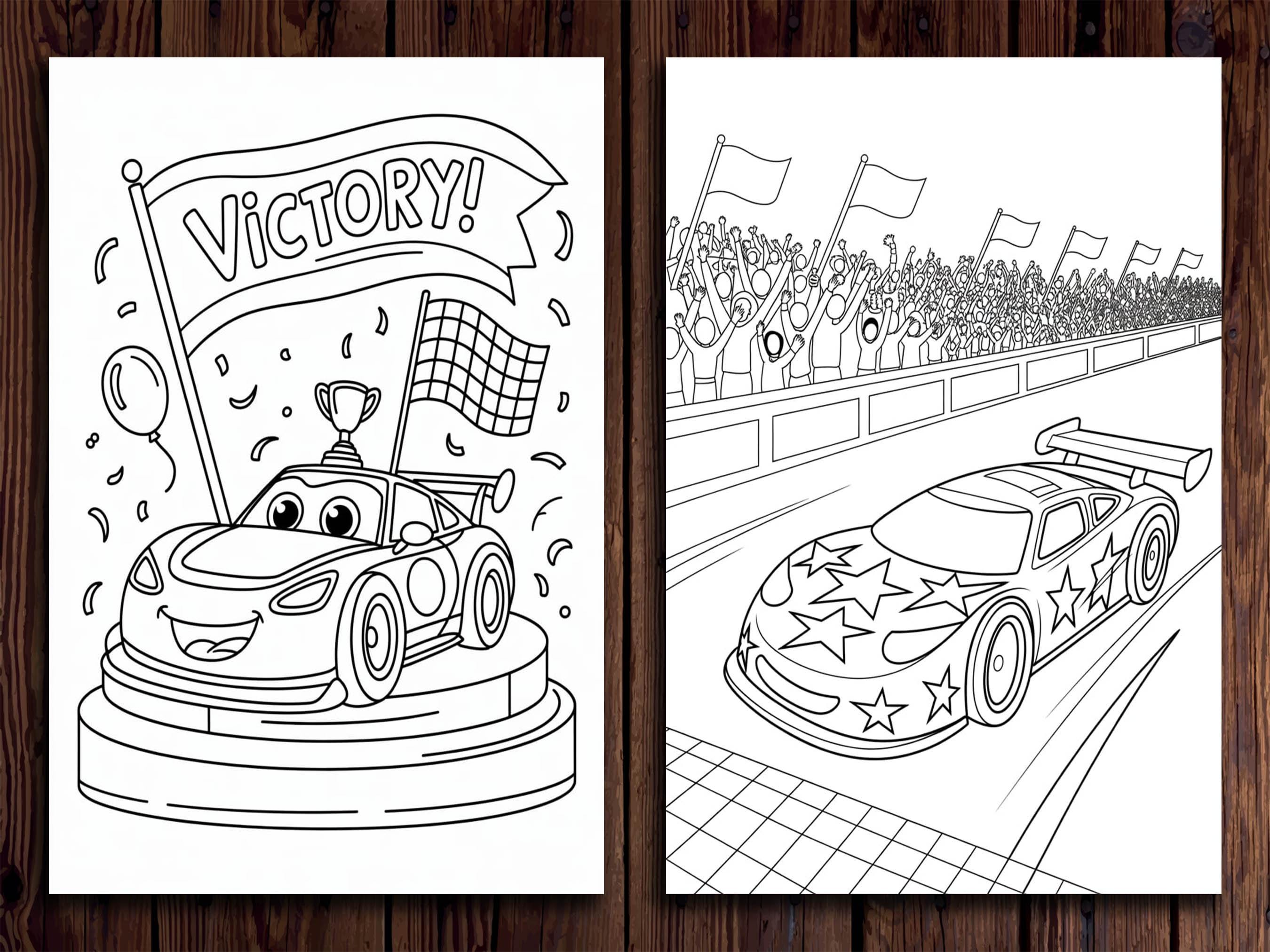 Racecar Coloring Pages: Sports Cars & Hot Rods (digital Download) - Etsy