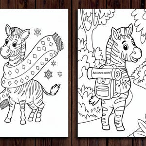 Zebra Coloring Pages: Safari Animal Art for Kids (digital Download) - Etsy