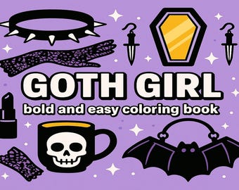 Libro para colorear de chicas góticas: Moda espeluznante, estética alternativa (Descarga PDF)