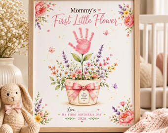 First Mother’s Day Printable Baby Handprint, Mommy Keepsake Gift from Baby