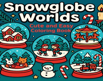 Weihnachten Schneekugel Ausmalbilder: 20 skurrile Winter Motive (Digitaler Download)