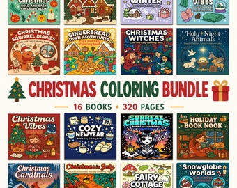 Christmas Coloring Pages Bundle: Bold & Easy Printable Books for Kids and Adults