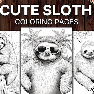 50 adorabili disegni da colorare di bradipi per adulti, libro da colorare di animali per alleviare lo stress e rilassarsi, disegni da colorare di bradipi, stampabili di bradipi