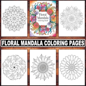 Floral Mandala Coloring Pages | 40 Intricate and Relaxing Designs for Adults | Botanical Patterns, Zentangle Art, and Stress Relief