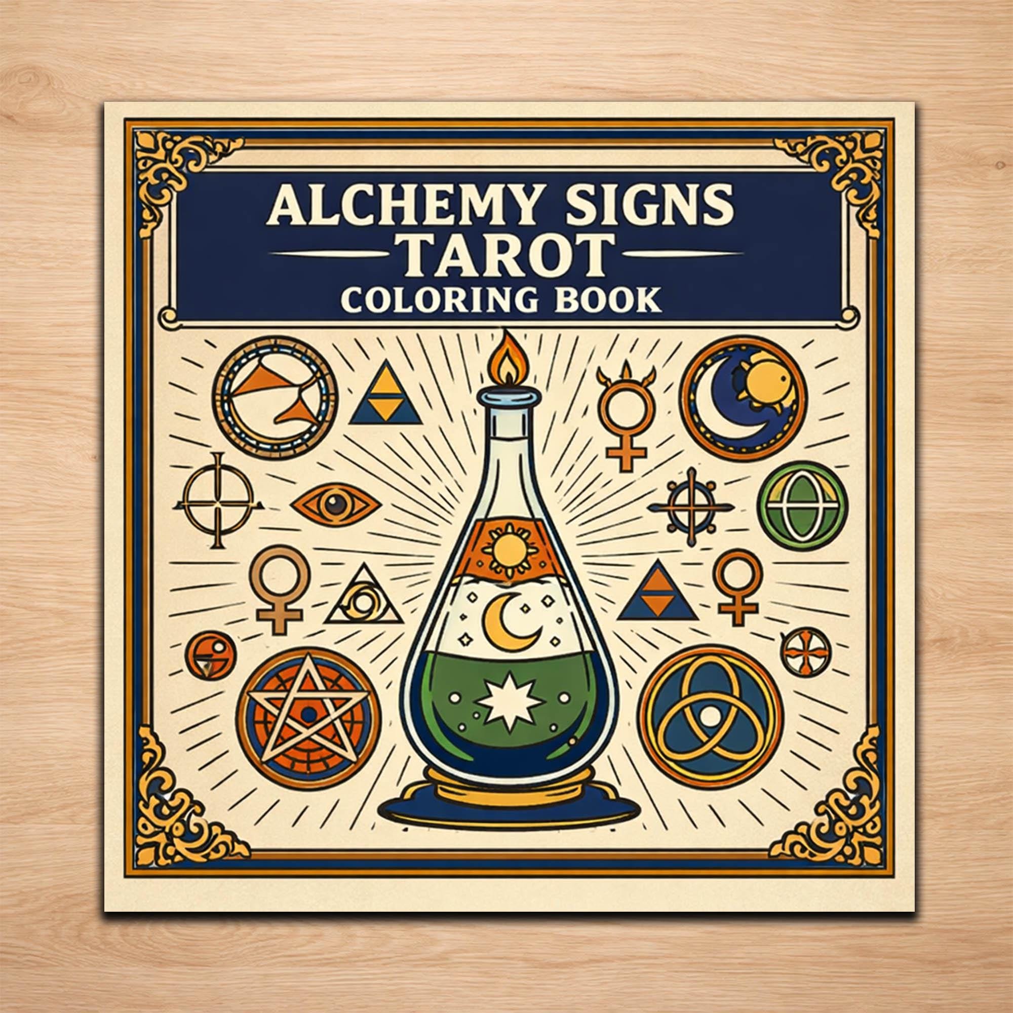 Alchemy Signs Tarot Coloring Pages – 20 Mystical & Esoteric Line Art ...