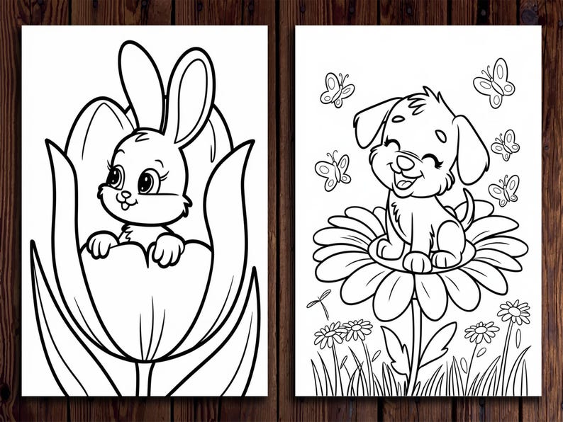Animals in Flowers Coloring Pages: 25 Wildlife & Floral Designs ...
