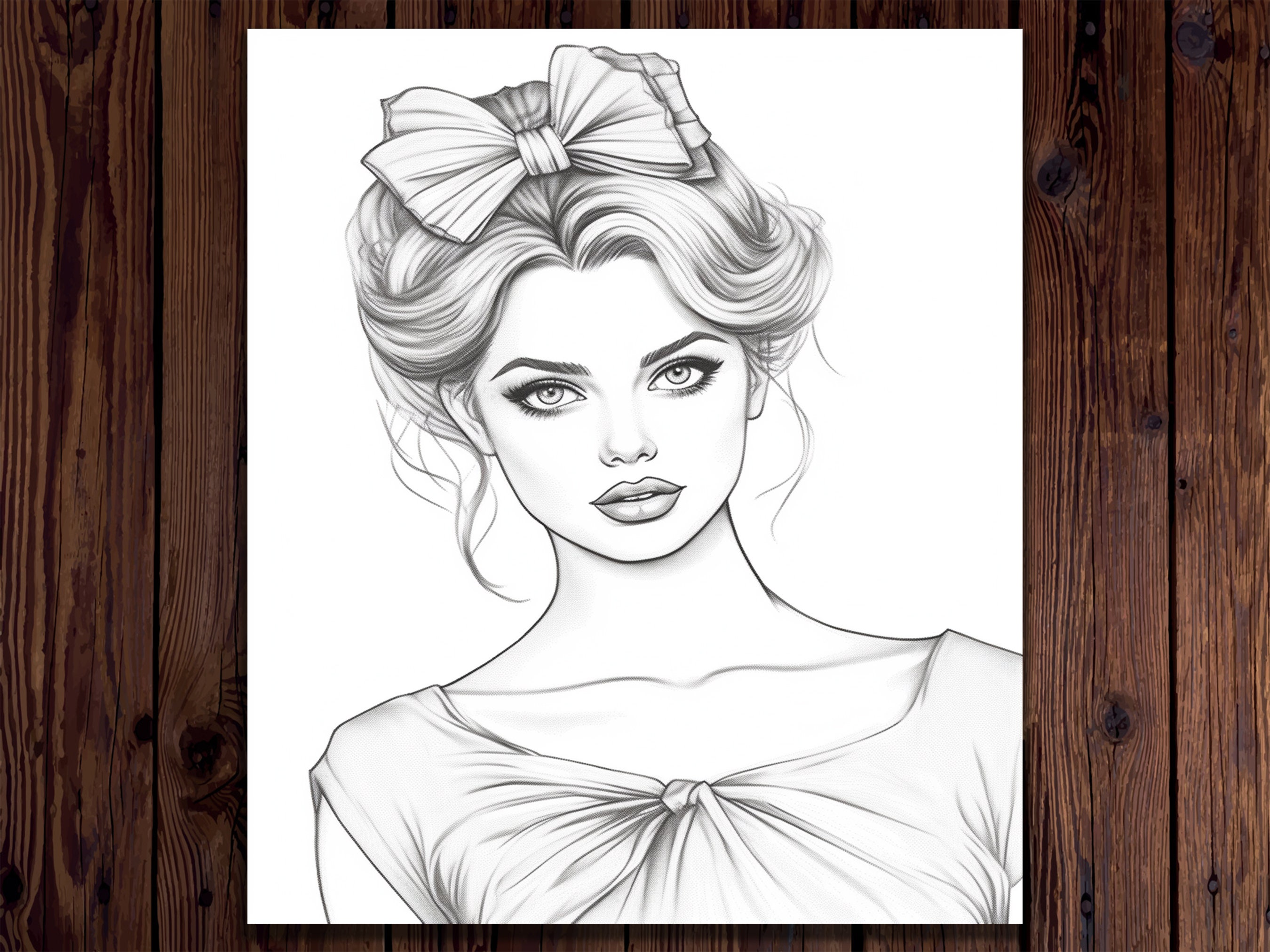 50s Elegance Coloring Pages for Adults Pin up Girls Coloring - Etsy