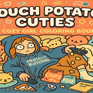 Przytulna kolorowanka: Dziewczyny z kanapy, leniwe dni (wersja cyfrowa do pobrania w formacie PDF)