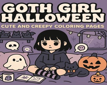 Goth Girl Halloween Coloring Pages: 20 Spooky Scenes (PDF Download)