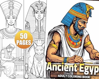 Ancient Egypt Coloring Book: Gods, Goddesses, Mythology (Printable PDF)