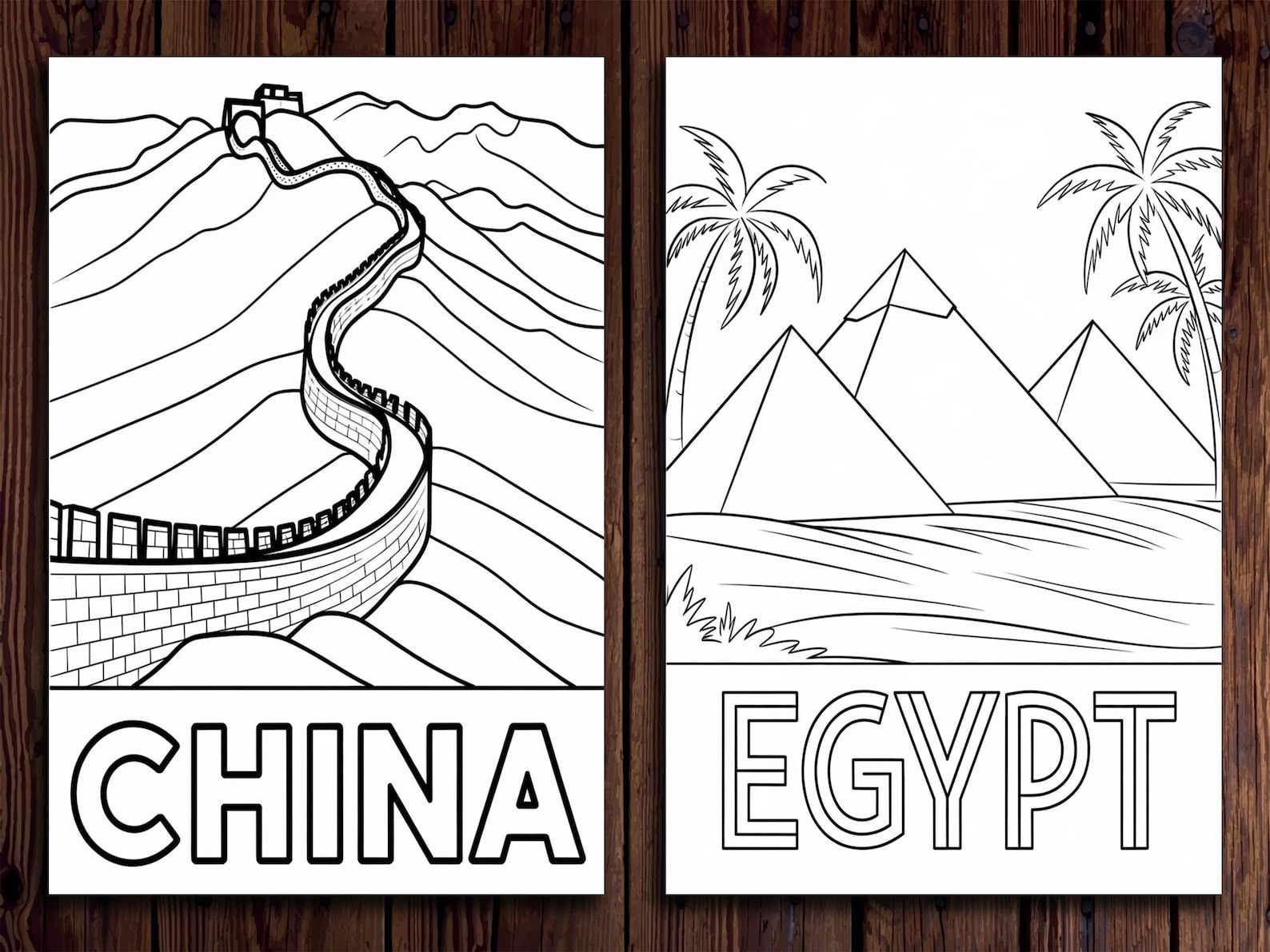 World Landmarks Coloring Pages | Travel Coloring Book for Kids ...