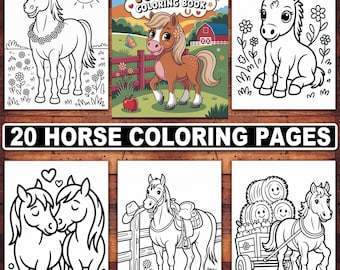 20 Horse Coloring Pages Printable | Pony Breeds, Farm Scenes (PDF Download)
