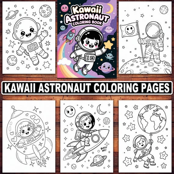 Kawaii Astronaut Coloring Book: 20 Chibi Space Explorers (PDF)