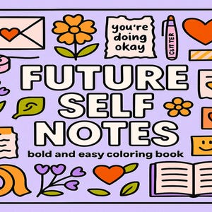 Girly Affirmation Coloring Pages: Nostalgic Stationery Art (PDF Download