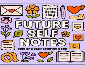 Girly Affirmation Coloring Pages: Nostalgic Stationery Art (PDF Download