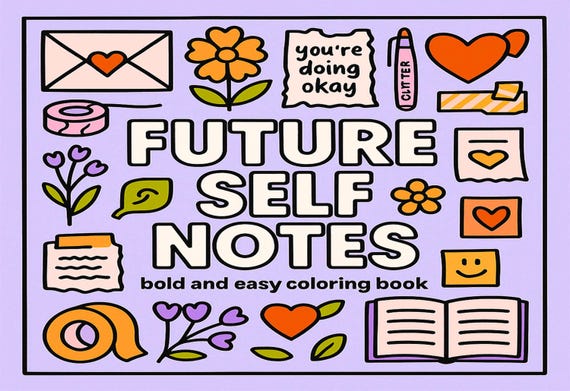 Girly Affirmation Coloring Pages: Nostalgic Stationery Art (PDF Download