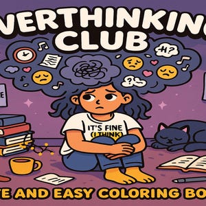 Pagine da colorare Overthinking Club: illustrazioni sulla salute mentale (download digitale)