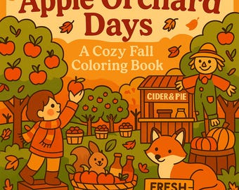 Apple Orchard Coloring Pages: Cozy Autumn Farm Fun (Printable Download)