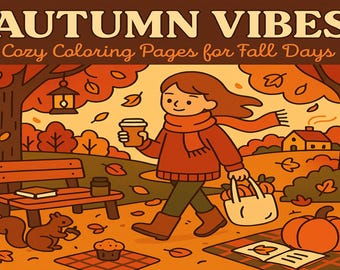 Cozy Fall Coloring Pages | Autumn Vibes Coloring Book | Printable Sweater Weather Sheets