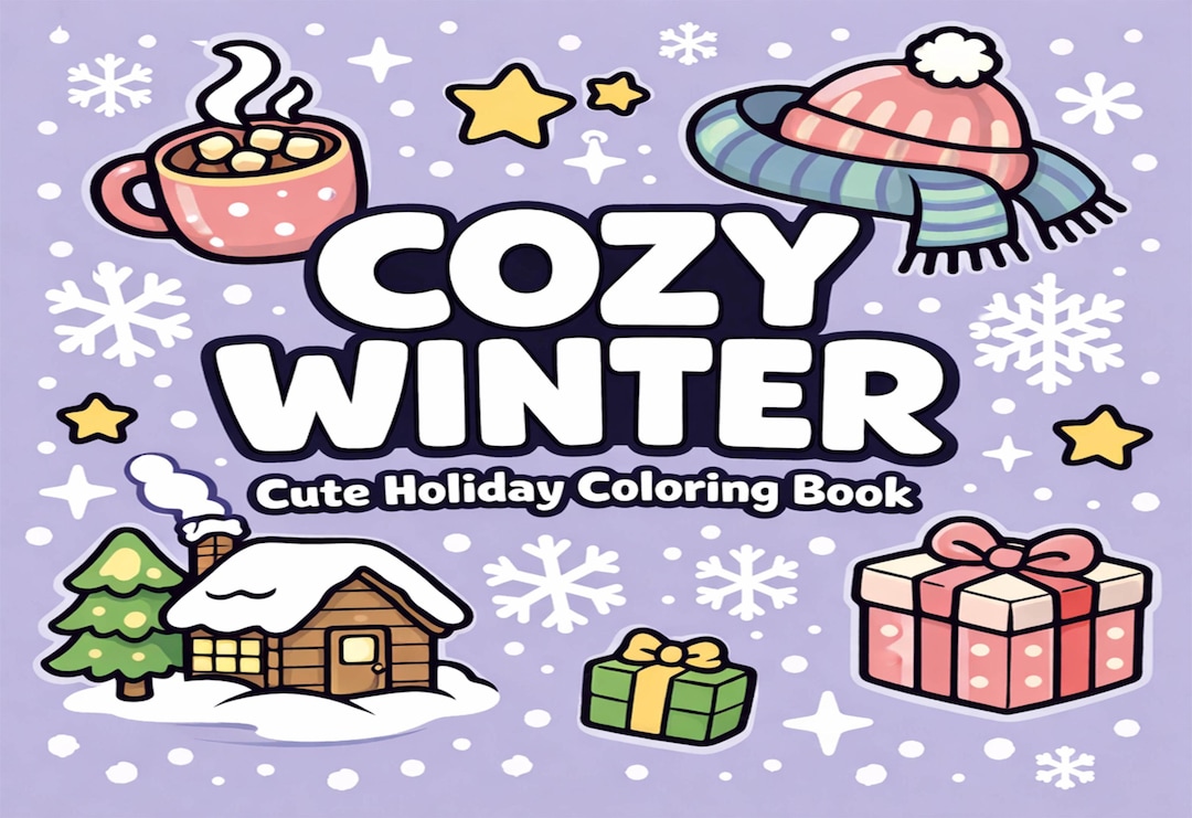 Cozy Winter Printable Coloring Pages – 20 Calm & Cozy Seasonal Line Art ...