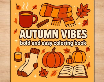 Autumn Coloring Pages: Pumpkins, Sweaters, Leaves (PDF Download)
