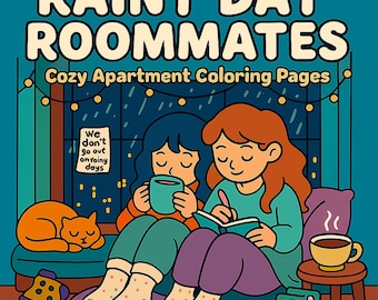 Cozy Rainy Day Coloring Pages: Soft Girl Friendship Moments (Digital Download)