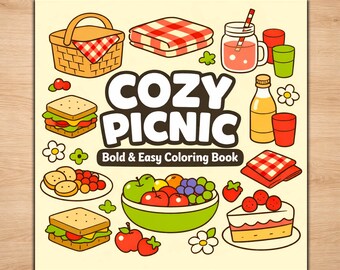Cozy Coloring Pages – Bold and Easy Picnic Outdoor Comfort Scenes