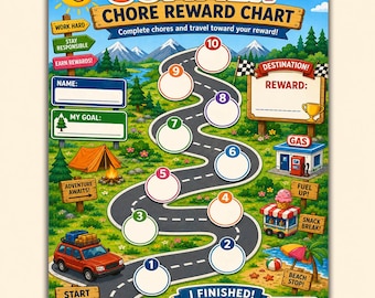 Summer Chore Reward Chart Printable | Kids Reward Tracker