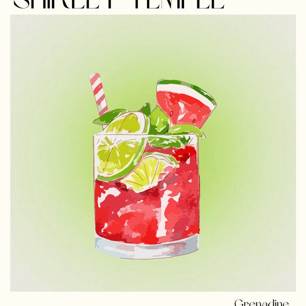 Shirley Temple Drink Print - Etsy