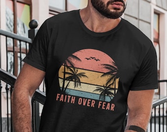 Faith Over Fear Vintage T-Shirt, Christian Unisex Tee