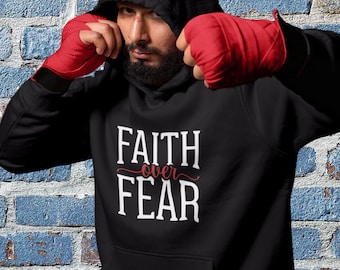 Faith Over Fear Christian Hoodie, Unisex Heavy Blend