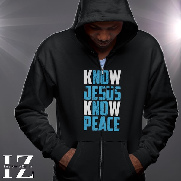 Moletom com zíper "Sem Jesus, Sem Paz", presente cristão