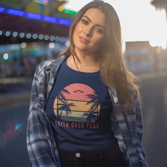 FAITH OVER FEAR, Vintage T Shirt, Christian Shirts