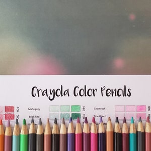 Crayola LARGE PRINT 150 Colored Pencil Set DIY Color Chart