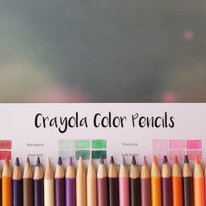 PDF 100 Crayola Color Pencil Coloring Swatch Chart, Printable