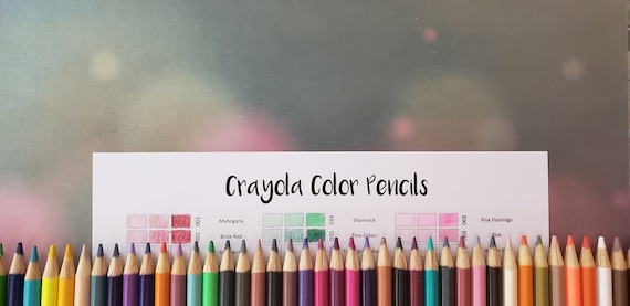 100 Crayola Color Pencils Numbered Coloring Swatch Chart, Printable PDF 