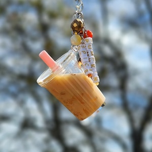 Personalized Pumpkin Spice Latte Keychain for Women, Coffee Lover Gift for Her, PSL Keychain for Car Keys, Stocking Stuffers For Coworkers