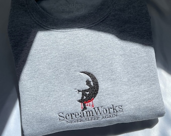 Suéter de halloween de miedo, fanático de la película de miedo, bordado de Halloween, suéter de otoño, sudadera de otoño, suéter de otoño acogedor