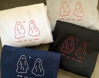 Halloween-trui, schattige geesten, spooktrui, geborduurde ronde hals, halloween-sweater