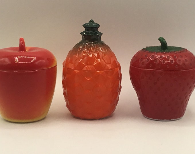 1940s Hazel Atlas Promotional Jam/jelly Milkglass Jars/pineapple, Apple
