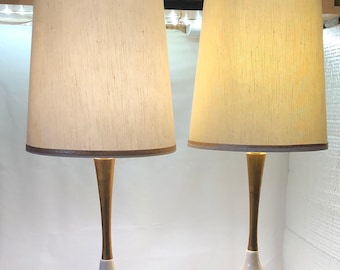 Mid Century Modern Pearlescent Tear Drop Lamps