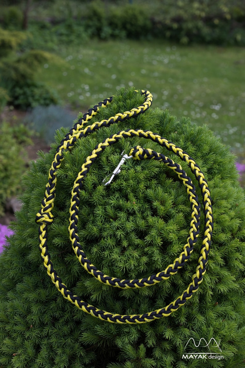 Reflective Dog Leash Braided Paracord Dog Lead Black and Etsy